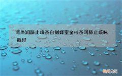清热润肺止咳茶 自制蜂蜜金桔茶润肺止咳味道好