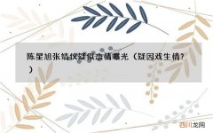 疑因戏生情？ 陈星旭张婧仪疑似恋情曝光