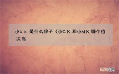 小CK和小MK哪个档次高? 小ck是什么牌子