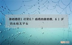 唐鹤德是1还是0？痴情的唐鹤德，61岁仍未婚无子女