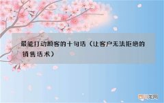 让客户无法拒绝的销售话术 最能打动顾客的十句话