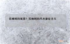 苦楝树的寓意？苦楝树的风水象征含义