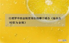 南京古时称为金陵 红楼梦中的金陵是现在的哪个城市