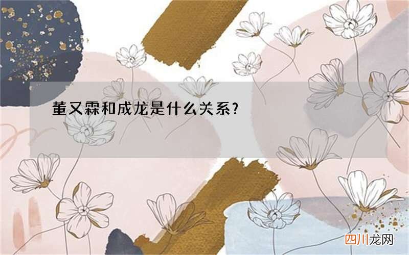 董又霖和成龙是什么关系？