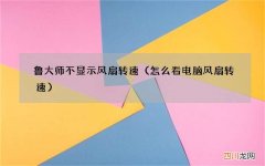 怎么看电脑风扇转速 鲁大师不显示风扇转速