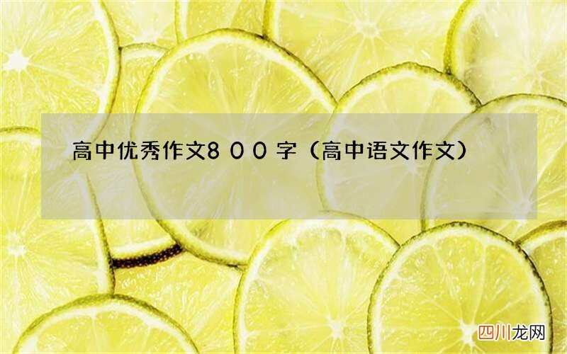 高中语文作文 高中优秀作文800字