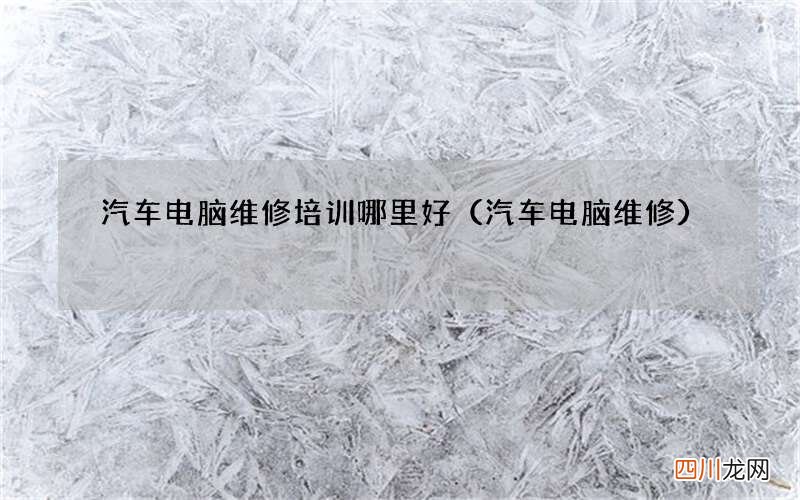 汽车电脑维修 汽车电脑维修培训哪里好