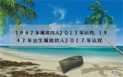 1947年属猪的人2017年运势,1947年出生属猪的人2017年运程