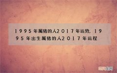 1995年属猪的人2017年运势,1995年出生属猪的人2017年运程