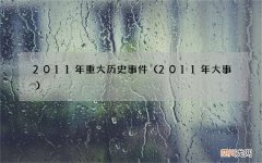 2011年大事 2011年重大历史事件