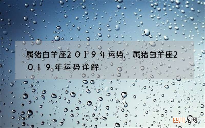 属猪白羊座2019年运势,属猪白羊座2019年运势详解