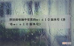 查看win10版本号 想知道电脑中安装的win10版本号