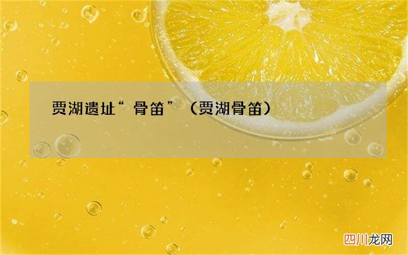 贾湖骨笛 贾湖遗址“骨笛”