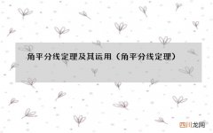 角平分线定理 角平分线定理及其运用