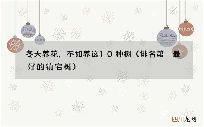排名第一最好的镇宅树 冬天养花，不如养这10种树