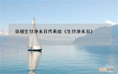 生旦净末丑 京剧生旦净末丑代表啥
