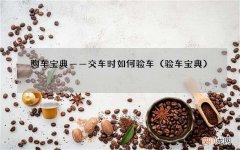 验车宝典 购车宝典——交车时如何验车
