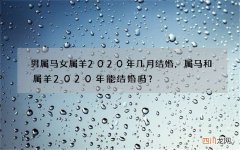 男属马女属羊2020年几月结婚，属马和属羊2020年能结婚吗？