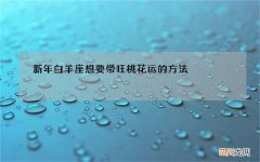 新年白羊座想要带旺桃花运的方法