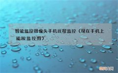 现在手机上能按监控吗 智能监控摄像头手机远程监控