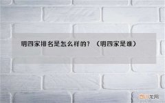 明四家是谁 明四家排名是怎么样的？