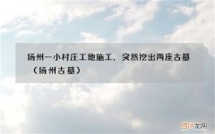 扬州古墓 扬州一小村庄工地施工，突然挖出两座古墓