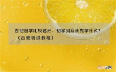 吉他初级教程 吉他自学比较迷茫、初学到底该先学什么？