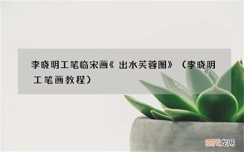 李晓明工笔画教程 李晓明工笔临宋画《出水芙蓉图》