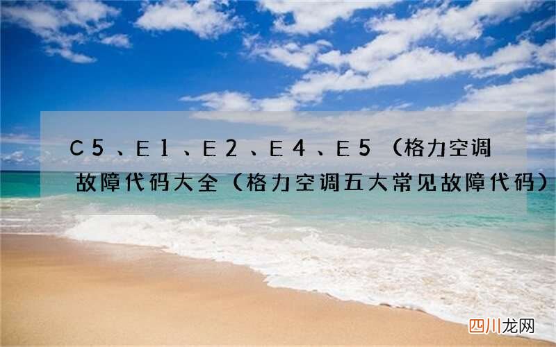 格力空调故障代码大全（格力空调五大常见故障代码 C5、E1、E2、E4、E5的排除方法）