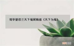 天下为菊 观华蓥君兰天下菊展随感