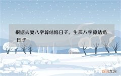 根据夫妻八字算结婚日子，生辰八字算结婚日子