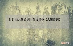 大暑诗词 35首大暑诗词，在诗词中