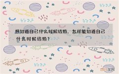 想知道自己什么时候结婚，怎样能知道自己什么时候结婚？