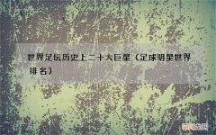 足球明星世界排名 世界足坛历史上二十大巨星