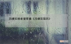 吕继宏简历 吕继宏的老婆是谁