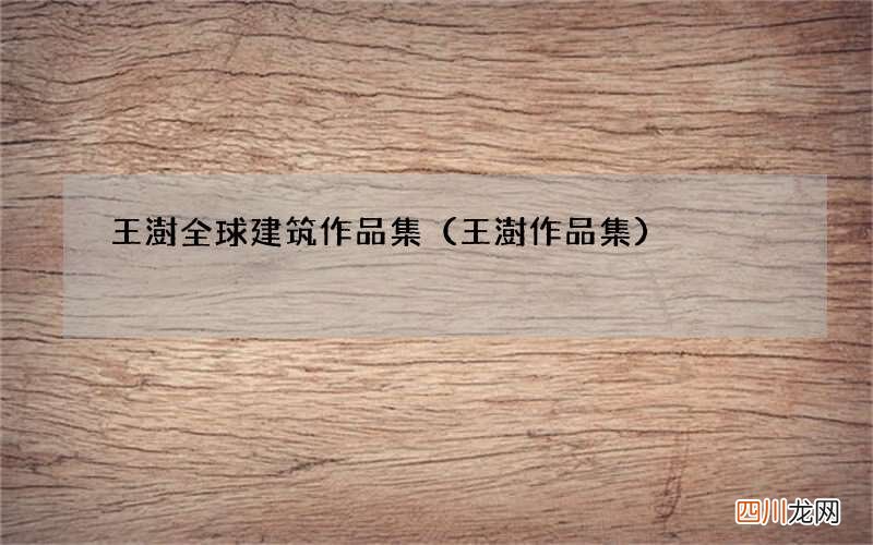 王澍作品集 王澍全球建筑作品集