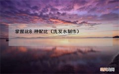 洗发水制作 掌握这8种配比