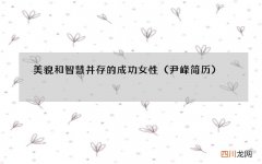 尹峰简历 美貌和智慧并存的成功女性