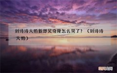 刘诗诗大婚 刘诗诗大婚 新郎吴奇隆怎么哭了？
