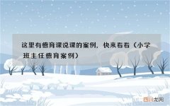 小学班主任德育案例 这里有德育课说课的案例，快来看看