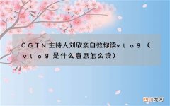 vlog是什么意思怎么读 CGTN主持人刘欣亲自教你读vlog