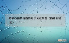 鹅卵石铺装 鹅卵石铺装地面的方法及效果图
