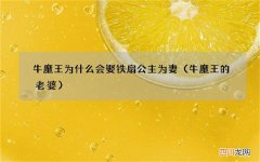 牛魔王的老婆 牛魔王为什么会娶铁扇公主为妻