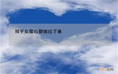 双子女最后都嫁给了谁