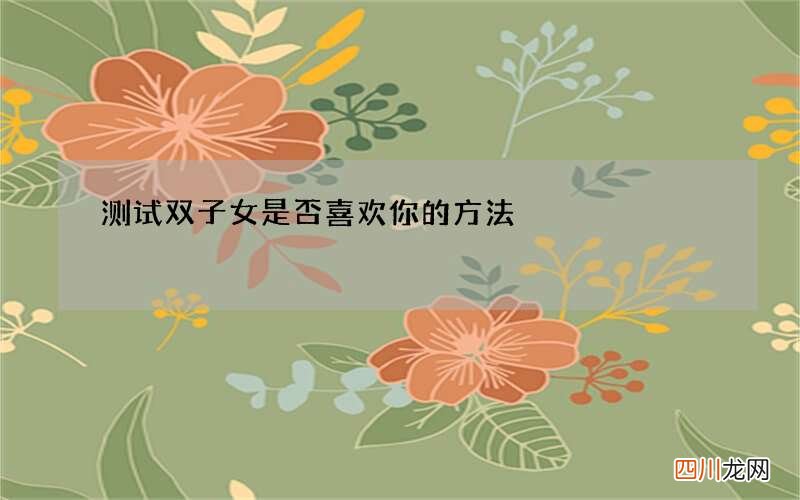 测试双子女是否喜欢你的方法