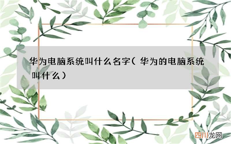 华为的电脑系统叫什么 华为电脑系统叫什么名字