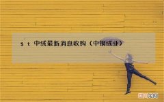 中银绒业 st中绒最新消息收购