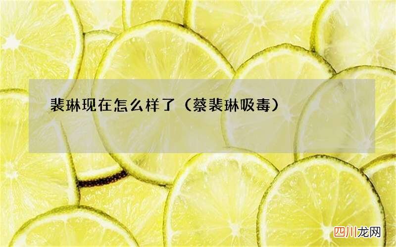 蔡裴琳吸毒 裴琳现在怎么样了