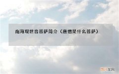 唐僧是什么菩萨 南海观世音菩萨简介