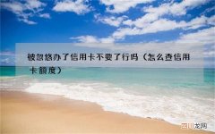 怎么查信用卡额度 被忽悠办了信用卡不要了行吗